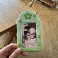 Thumbnail for Korean Style Lucky Clover Transparent Kpop Keychain Photocard Holder - ArtGalleryZen