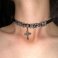 Thumbnail for Kpop BTS Rhinestone Inlaid Letter PU Leather Collar Choker Necklace Bracelet - ArtGalleryZen