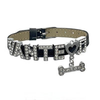 Thumbnail for Kpop BTS Rhinestone Inlaid Letter PU Leather Collar Choker Necklace Bracelet - ArtGalleryZen