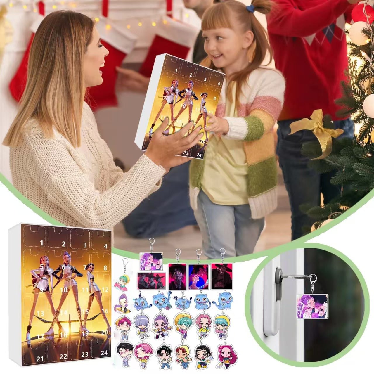 Kpop Demon Hunters Advent Countdown Calendar With 24pcs Keychain - ArtGalleryZen