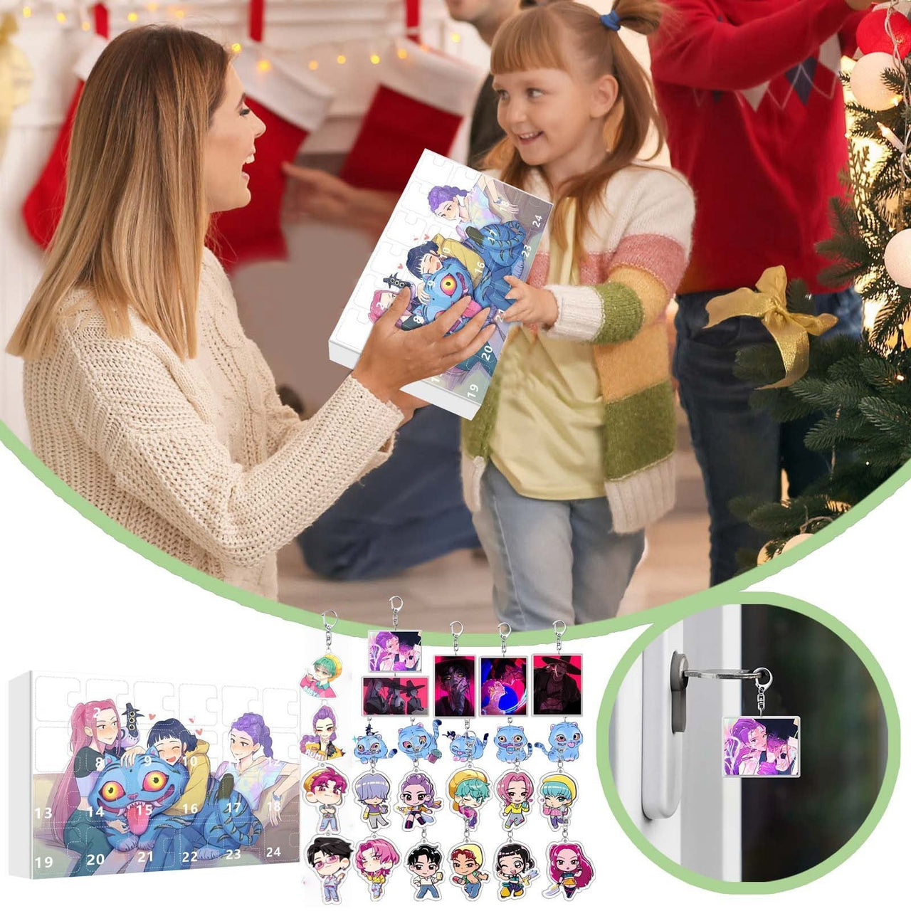 Kpop Demon Hunters Advent Countdown Calendar With 24pcs Keychain - ArtGalleryZen
