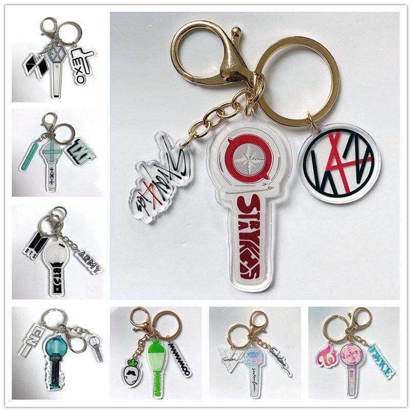 Kpop Idol Group Mini Lightstick Acrylic Keychain - ArtGalleryZen