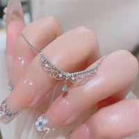 Thumbnail for Lace Hollowed-out Pattern Cubic Zirconia Inlaid Chain Necklace - ArtGalleryZen