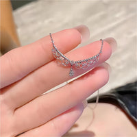 Thumbnail for Lace Hollowed-out Pattern Cubic Zirconia Inlaid Chain Necklace - ArtGalleryZen