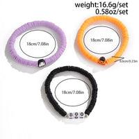 Thumbnail for Layered Halloween Pumpkin Ghost Charm Polymer Clay Letter Bracelet Set - ArtGalleryZen