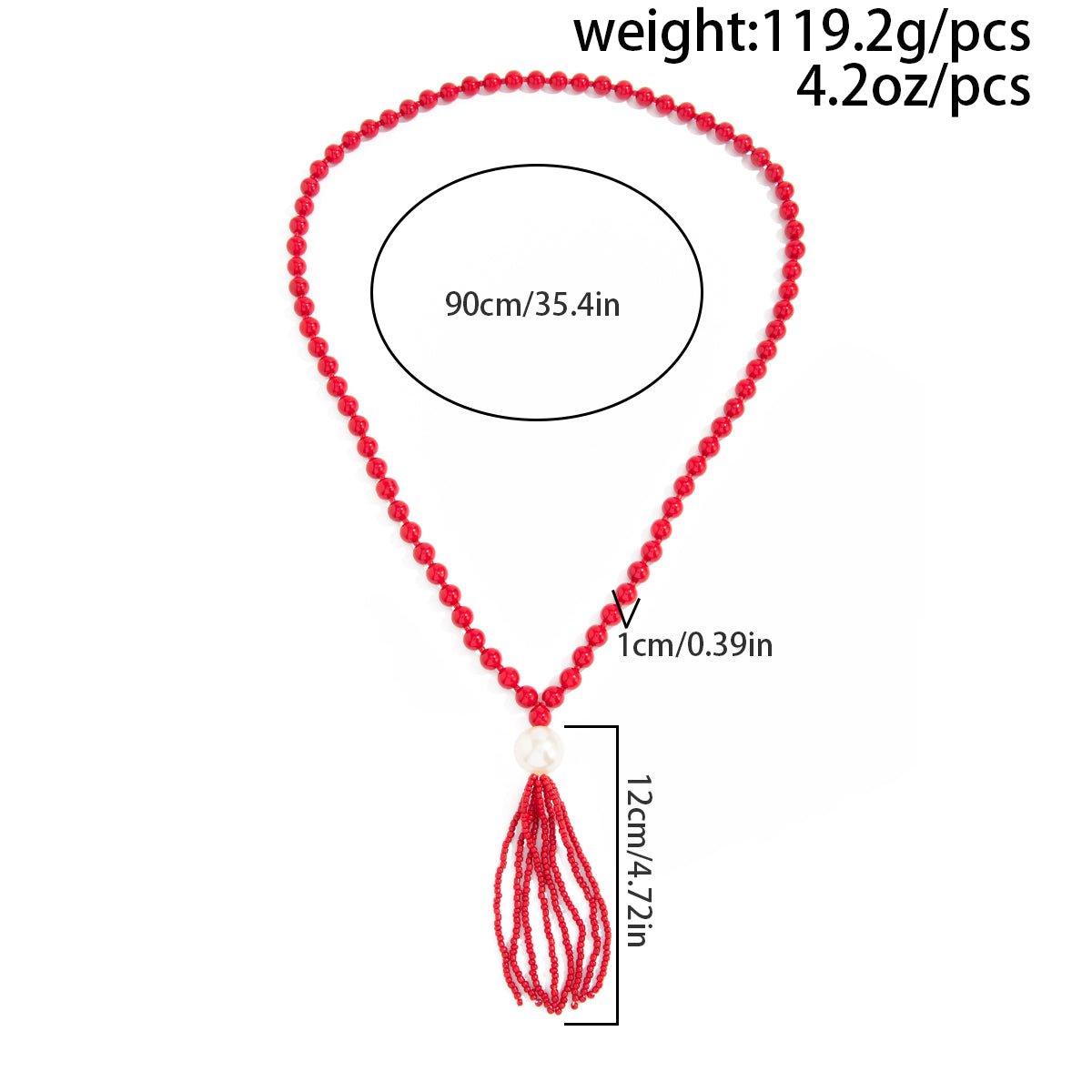 Layered Seed Bead Ball Chain Tassel Y Necklace Choker for Women - ArtGalleryZen