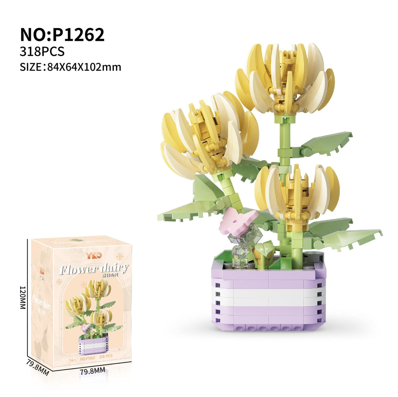 LEGO Compatible Flower Pot Assembly Building Blocks - ArtGalleryZen