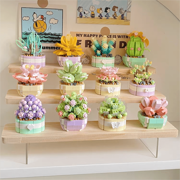 LEGO Compatible Succulents Assembly Building Blocks - ArtGalleryZen