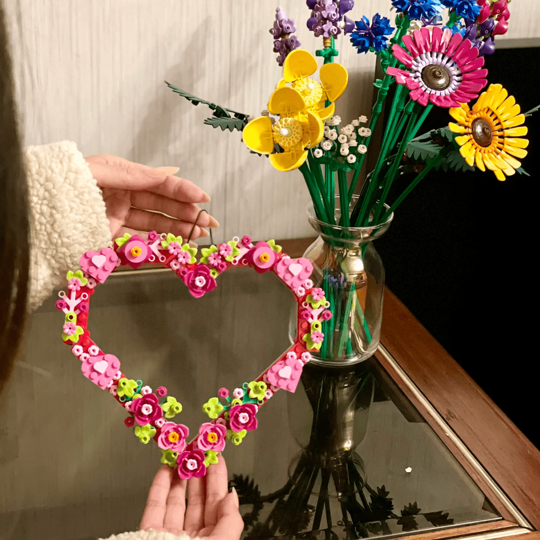 LEGO Floral Heart Building Bricks - ArtGalleryZen
