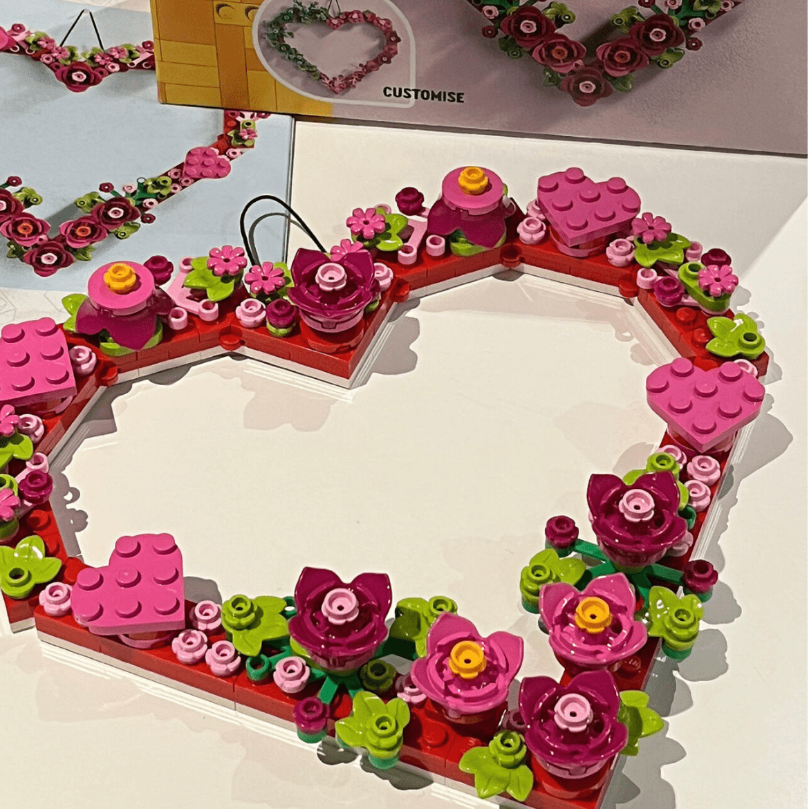 LEGO Floral Heart Building Bricks - ArtGalleryZen