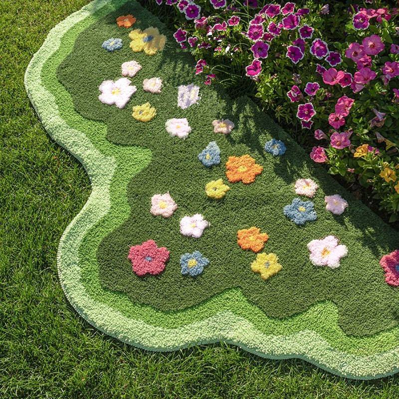 Little Blooming Garden Plush Rug Carpet - ArtGalleryZen