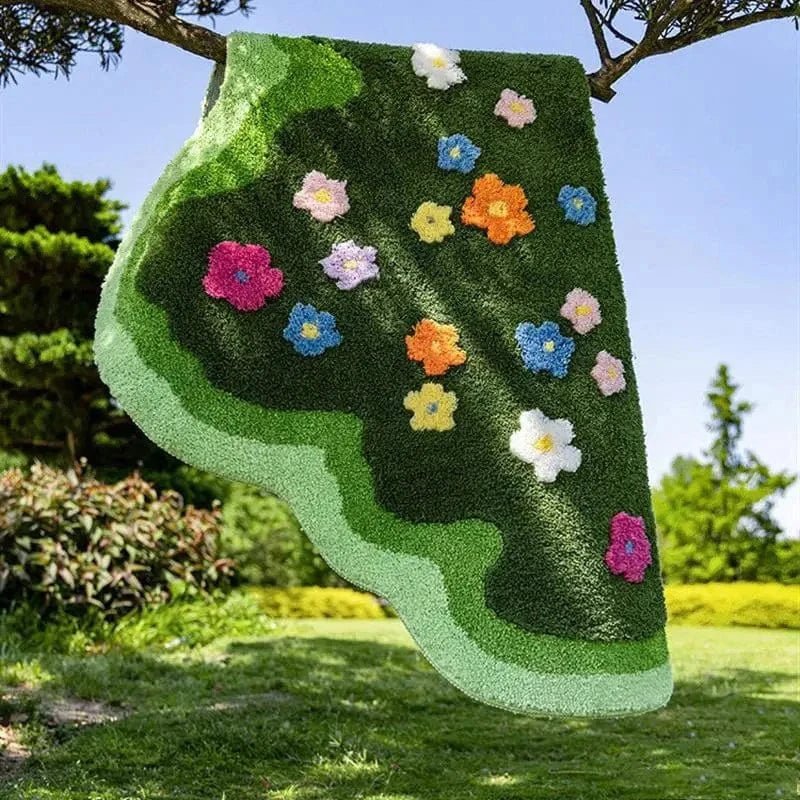 Little Blooming Garden Plush Rug Carpet - ArtGalleryZen