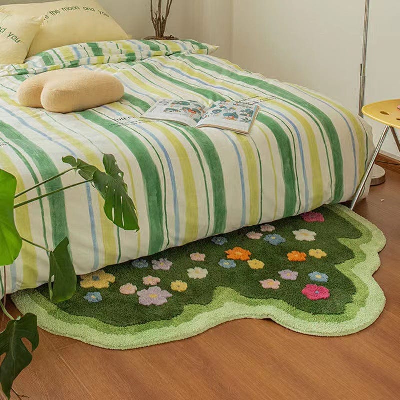 Little Blooming Garden Plush Rug Carpet - ArtGalleryZen