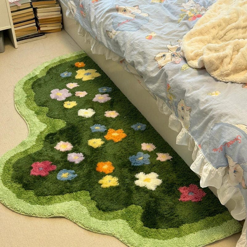 Little Blooming Garden Plush Rug Carpet - ArtGalleryZen
