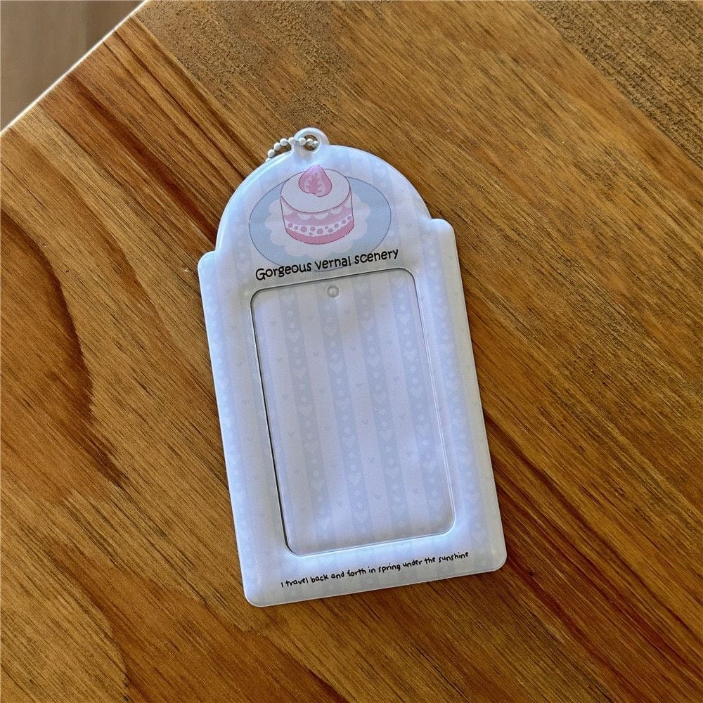 Lovely Cat Apple Cake Kpop Keychain Photocard Holder - ArtGalleryZen