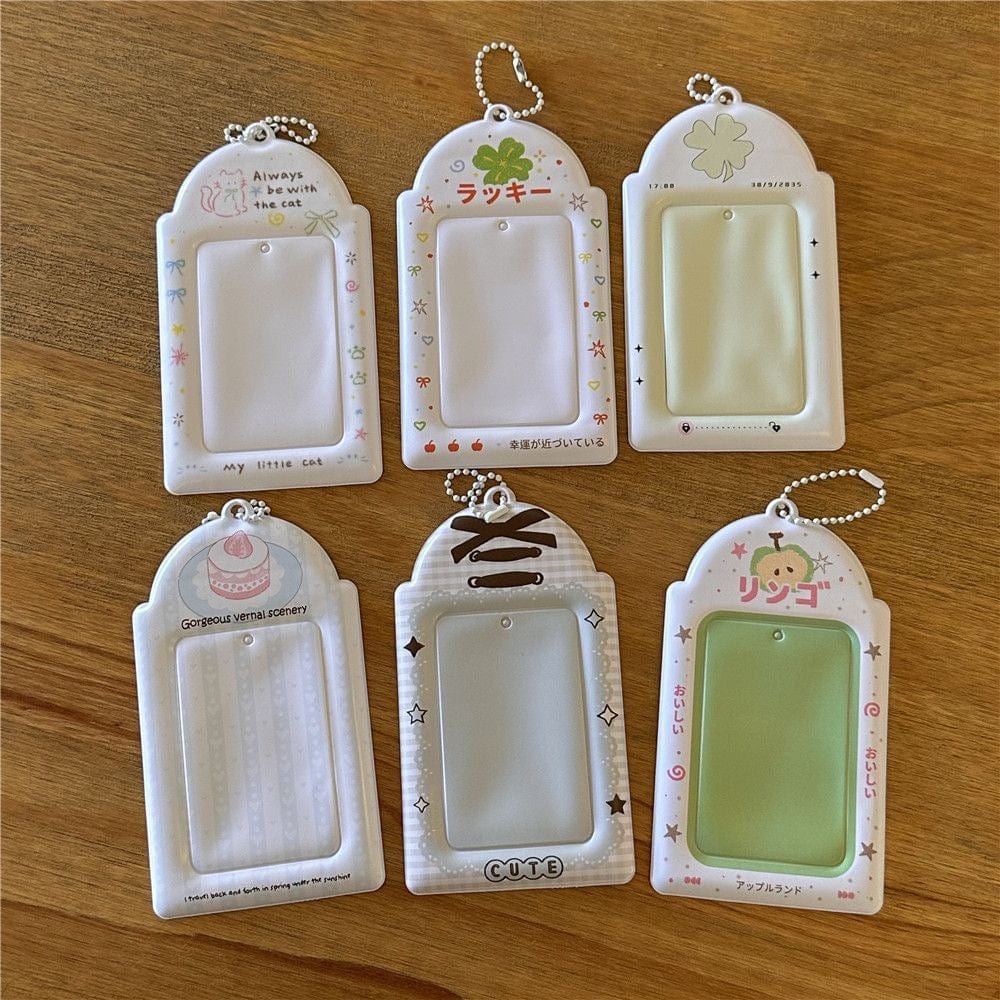 Lovely Cat Apple Cake Kpop Keychain Photocard Holder - ArtGalleryZen