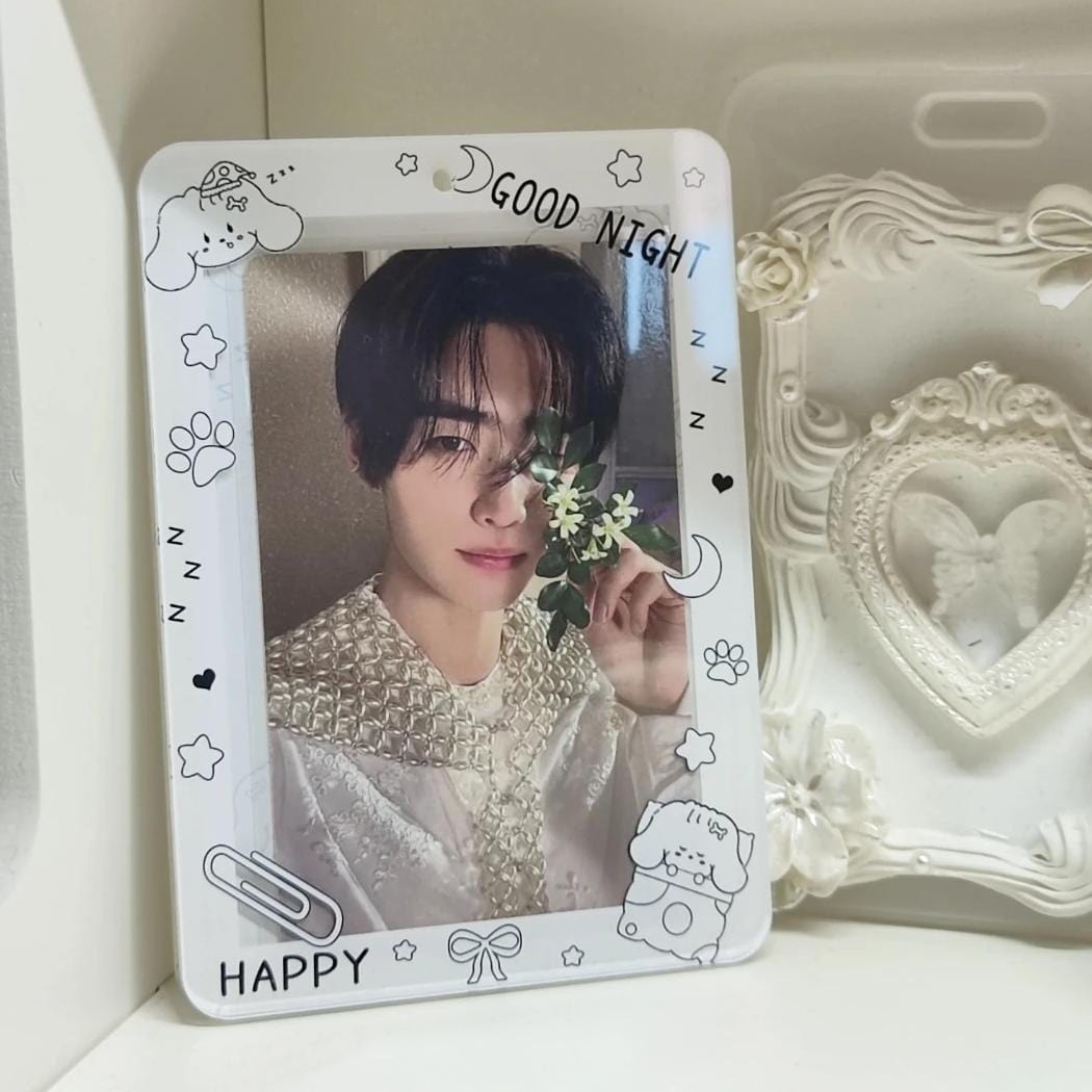 Lovely Puppy Kpop Keychain Acrylic Photocard Holder - ArtGalleryZen