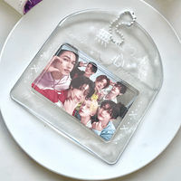 Thumbnail for Lucky Clover Rainy Day Kpop Keychain Horizontal Photocard Holder - ArtGalleryZen