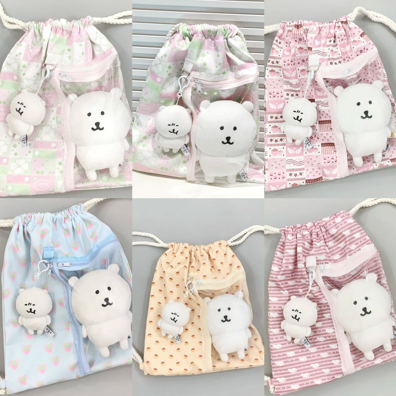 Lucky Clover Strawberry Pudding Kpop Fan Display Drawstring Backpack - ArtGalleryZen