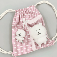 Thumbnail for Lucky Clover Strawberry Pudding Kpop Fan Display Drawstring Backpack - ArtGalleryZen