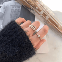 Thumbnail for Lux 2 Pieces Stackable Crystal Crown Ring Set - ArtGalleryZen