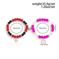 Thumbnail for Magnetic Star Heart Charm Agate Matching Bracelet Set - ArtGalleryZen