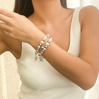 Thumbnail for Magnetic Star Heart Charm Matching Pearl Bracelet Set