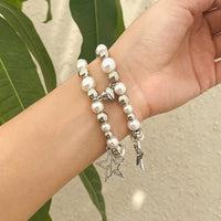 Thumbnail for Magnetic Star Heart Charm Matching Pearl Bracelet Set