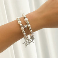 Thumbnail for Magnetic Star Heart Charm Matching Pearl Bracelet Set