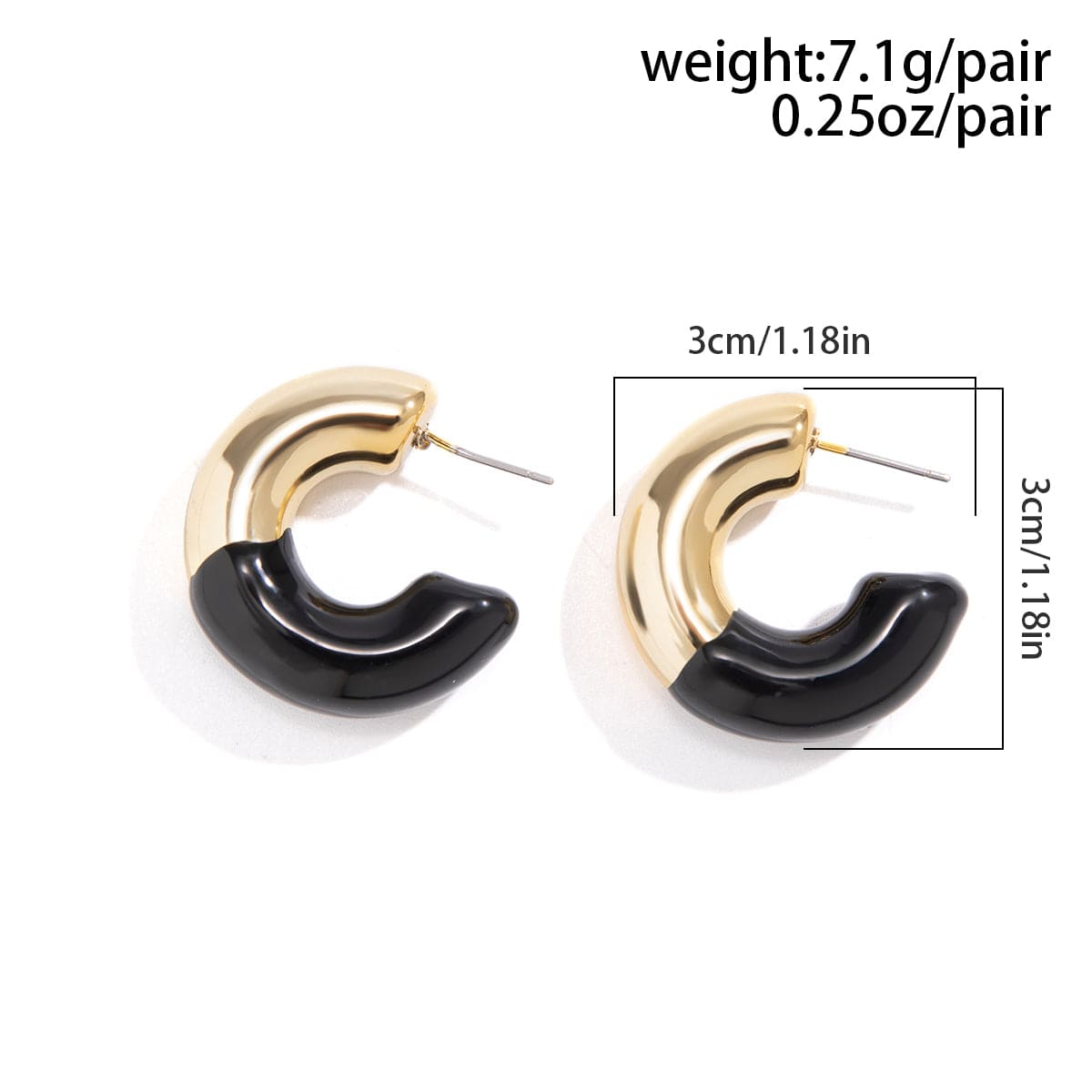 Maillard C Shaped Hoop Earrings - ArtGalleryZen