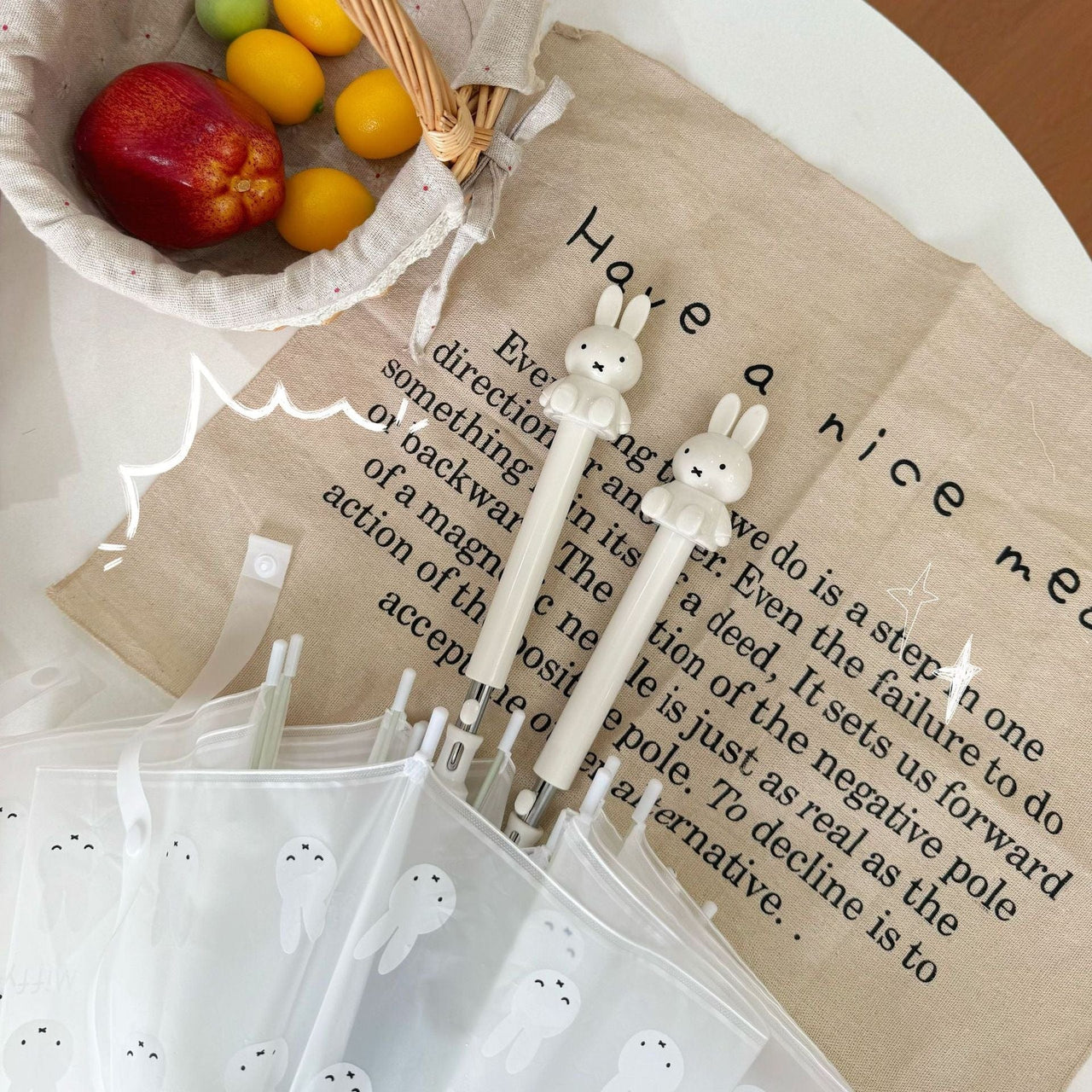 Miffy Frosted Transparent Long Handle Umbrella - ArtGalleryZen