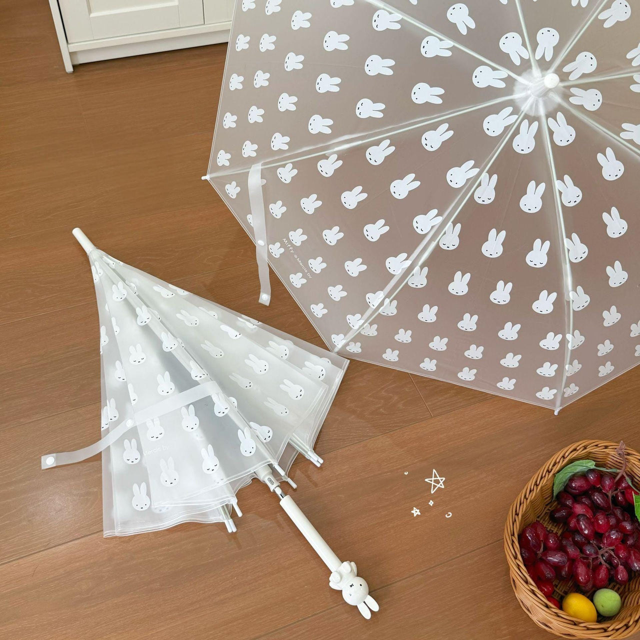 Miffy Frosted Transparent Long Handle Umbrella - ArtGalleryZen