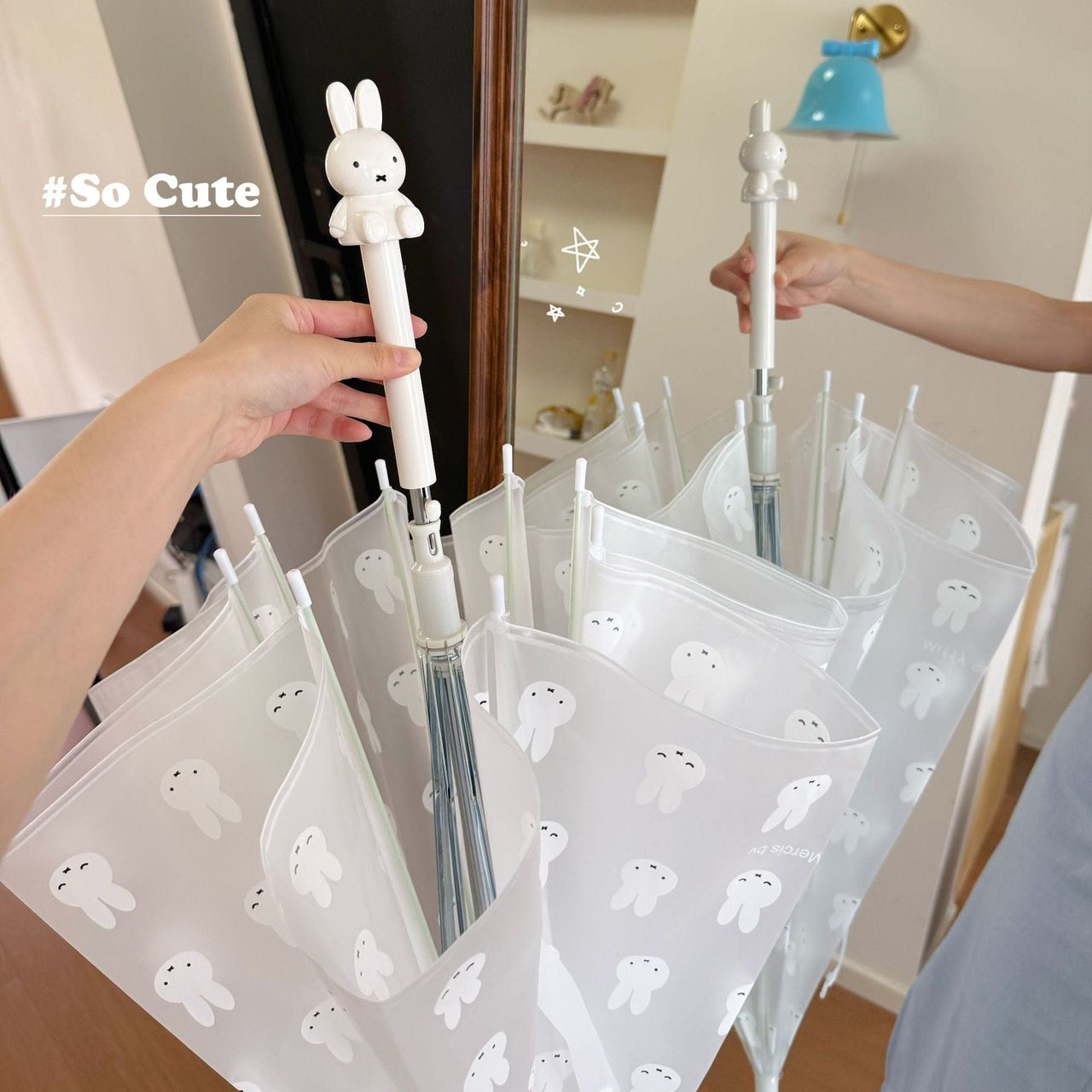 Miffy Frosted Transparent Long Handle Umbrella - ArtGalleryZen