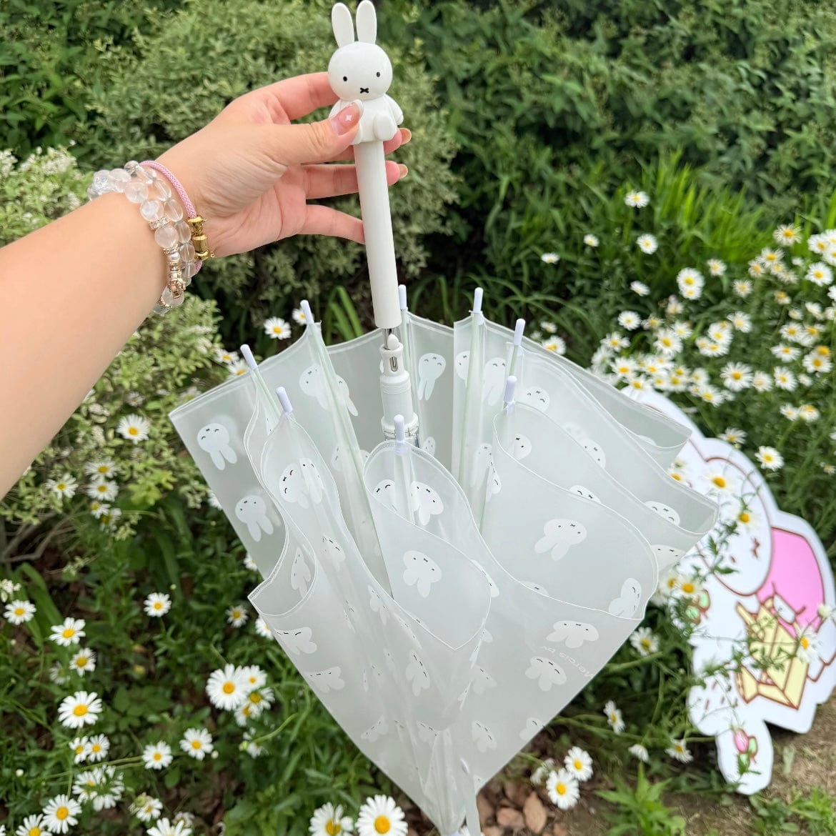 Miffy Frosted Transparent Long Handle Umbrella - ArtGalleryZen