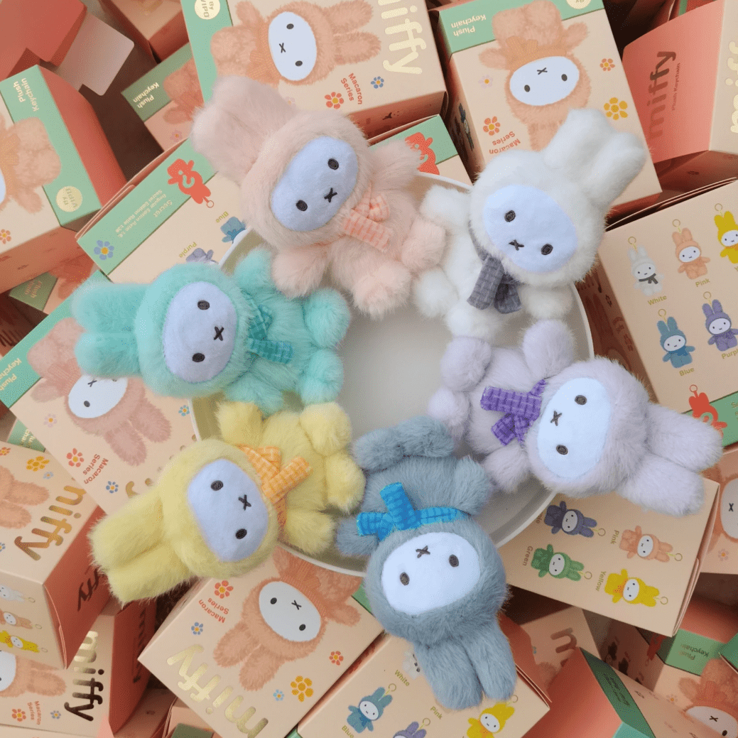 Miffy Macaron Plush Keychain Doll Random Blind Box - ArtGalleryZen