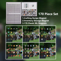 Thumbnail for Minecraft-themed product set with magnets on a blurred Minecraft world background