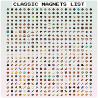 Thumbnail for List of classic magnets with various designs on a white background