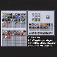 Thumbnail for Two magnetic boards with various items on a black background, labeled as a 90-piece set for crafting and inventory storage.
