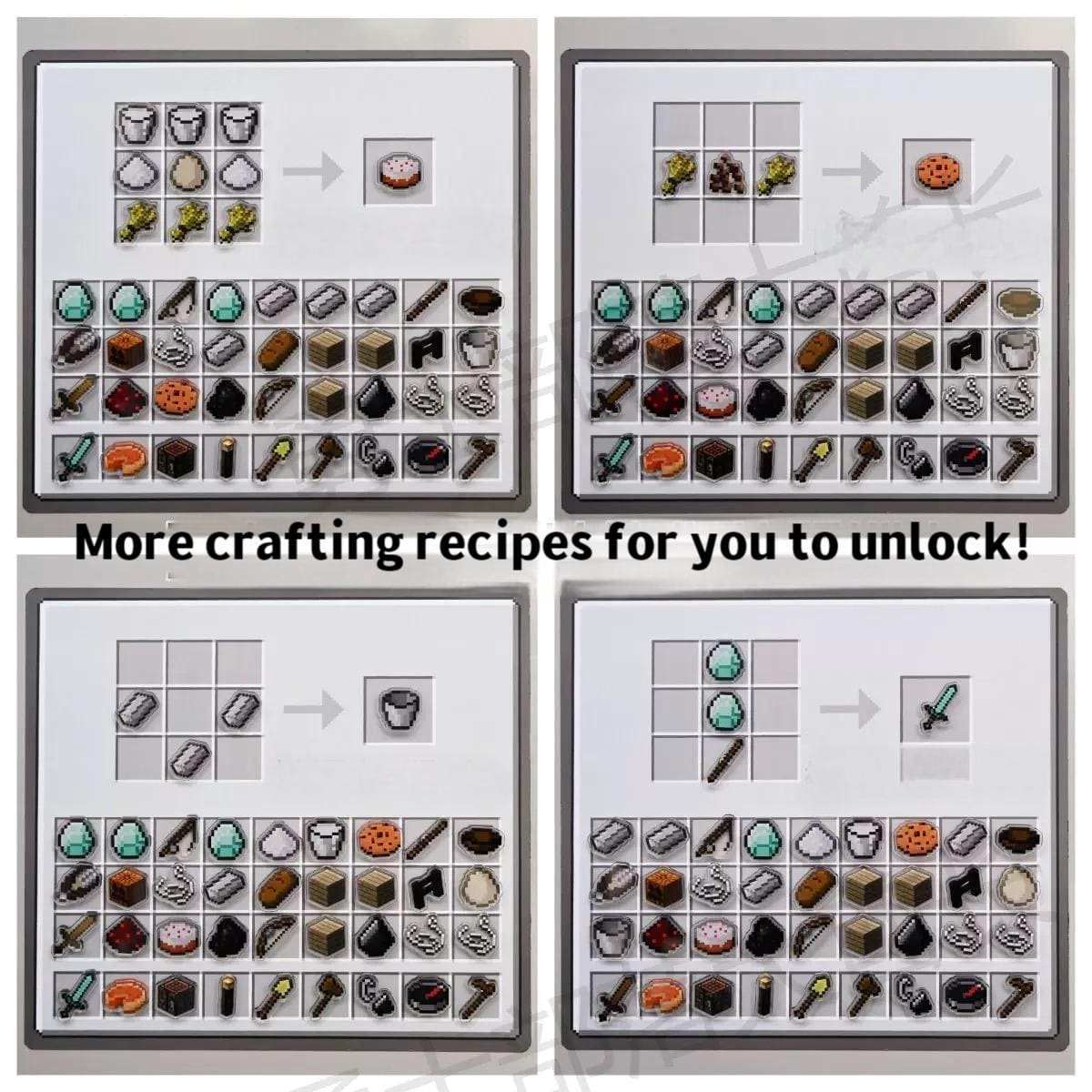 Minecraft Crafting Recipe Fridge Magnets Set - ArtGalleryZen