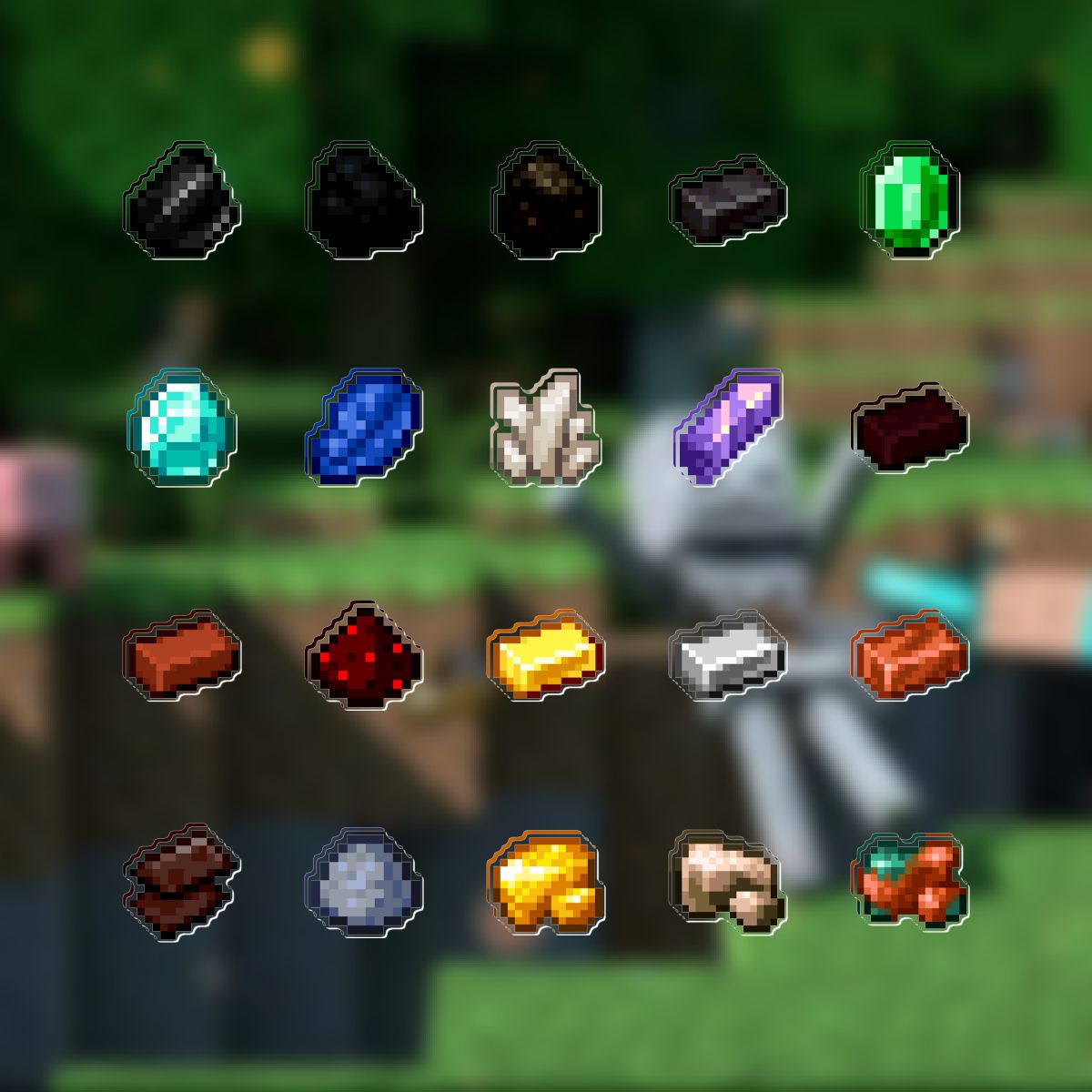 Minecraft Crafting Recipe Fridge Magnets Set - ArtGalleryZen