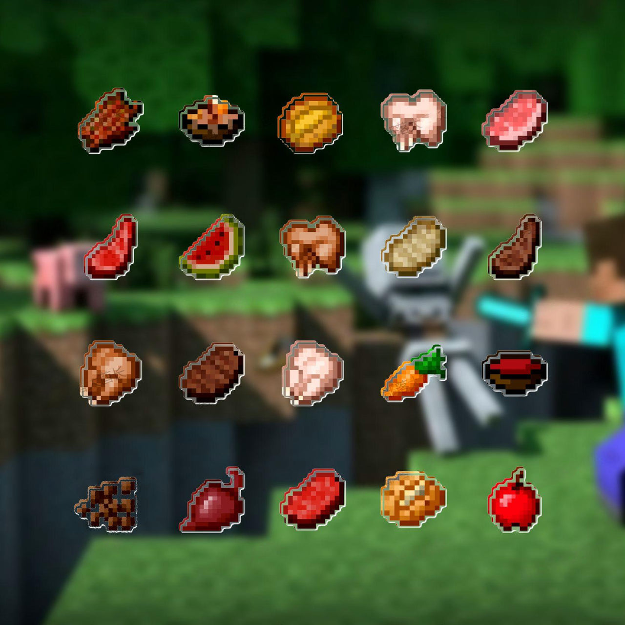 Minecraft Crafting Recipe Fridge Magnets Set - ArtGalleryZen