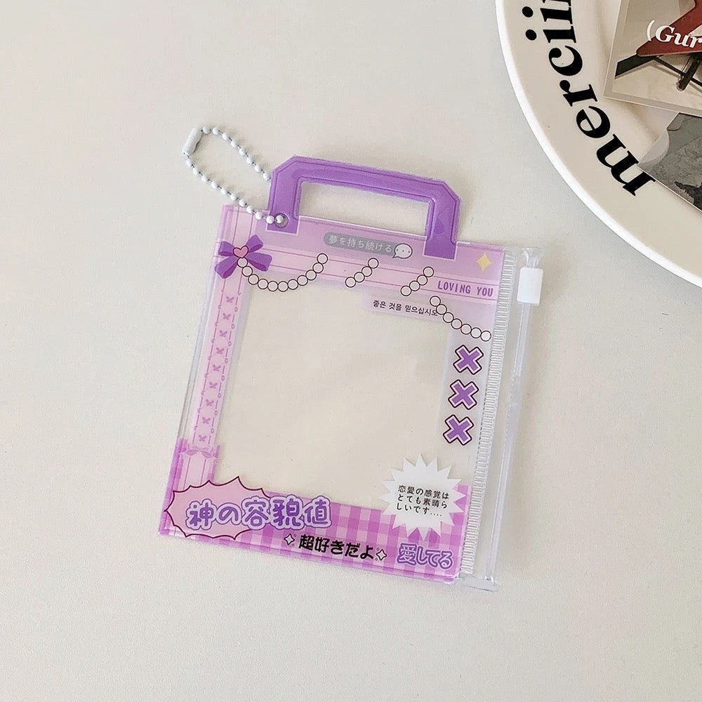 Mini Handbag Photocard Holder Keychain - Chic PVC Card Display Bag - ArtGalleryZen