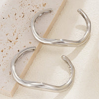 Thumbnail for Minimalist 2Pcs Glossy Curved Open Bangle Bracelet Set - ArtGalleryZen