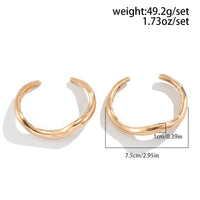 Thumbnail for Minimalist 2Pcs Glossy Curved Open Bangle Bracelet Set