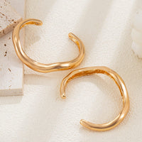 Thumbnail for Minimalist 2Pcs Glossy Curved Open Bangle Bracelet Set