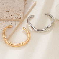 Thumbnail for Minimalist 2Pcs Glossy Curved Open Bangle Bracelet Set