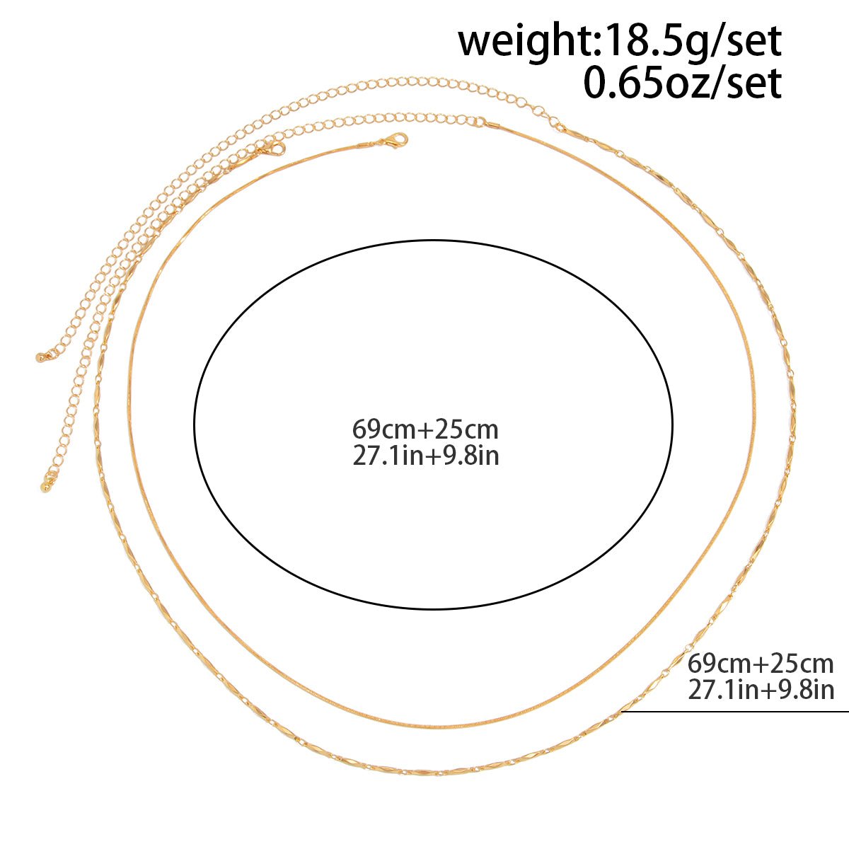 Minimalist 2pcs Gold Silver Plated Belly Chain Set - ArtGalleryZen