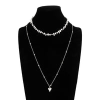 Thumbnail for Minimalist 2pcs Heart Pendant Irregular Beaded Chain Necklace Set - ArtGalleryZen