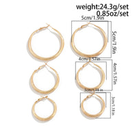 Thumbnail for Minimalist 3 Pairs Gold Silver Tone Hoop Earrings Set