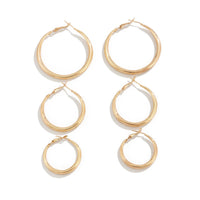 Thumbnail for Minimalist 3 Pairs Gold Silver Tone Hoop Earrings Set